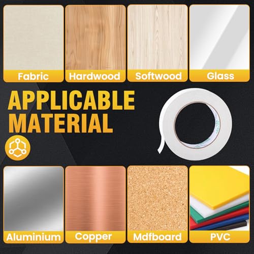 Double Sided Woodworking Tape 1 Pack 0.6IN x 108 Ft Residue-Free - size: 0.6 Inch x 108 Ft