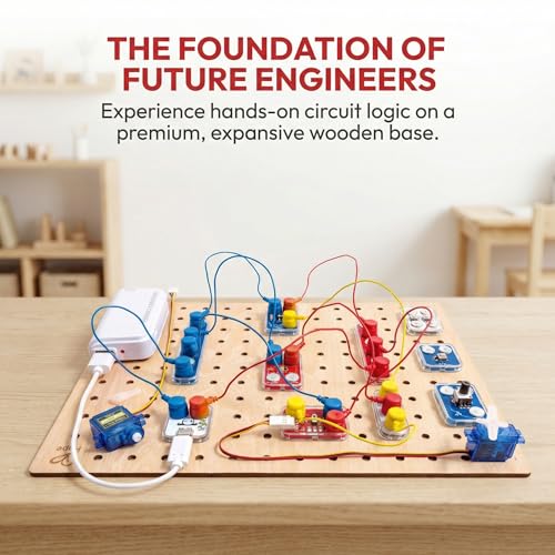 Hape Lab Box Circuit Explorer Boost - STEAM Science Kit for Kids 8+, DIY Electronics & Circuit Building Experiments, 40 Pieces Educational Toy with Motor & LED Lights