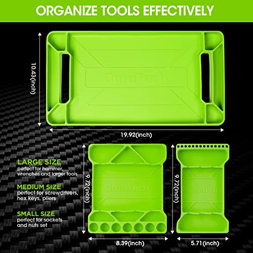 DURATECH 3PC Flexible Tool Tray, Silicone Tool Holder for Mechanics Storage
