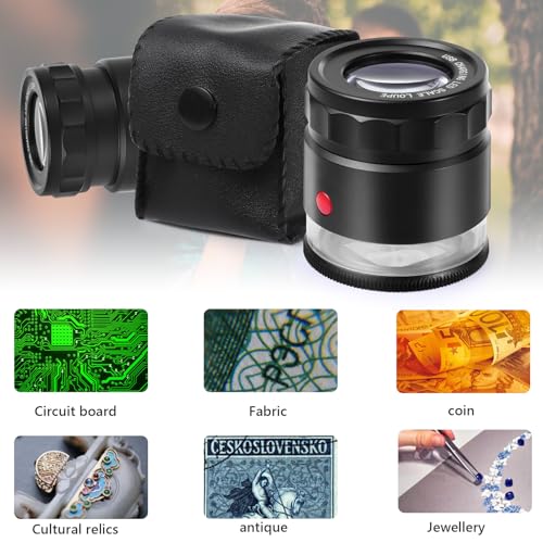 30X Loupe Magnifier Eye Loops Magnifying Glass Jewelry Coin Supplies - style: Rechargeable