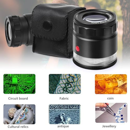 30X Loupe Magnifier Eye Loops Magnifying Glass Jewelry Coin Supplies - style: Rechargeable