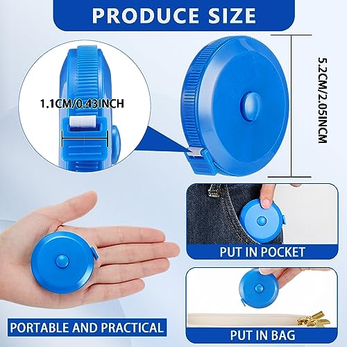 Kigeli 100 Pcs Retractable Measure Tape, Blue, White, Black - color: Blue, White, Black