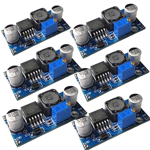 6PCS XL6009 Booster Step Up DC to DC Boost Converter Circuit Board, Input 3V-32V to Output 5V-35V 4A 400KHz Voltage Regulator Adjustable Synchronous DIY Non-Isolated Power Supply Module