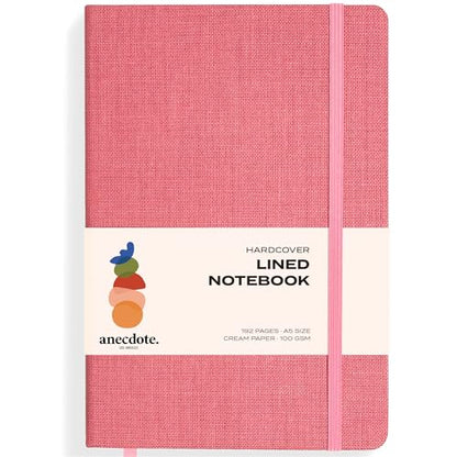 Anecdote Lined Journal Notebook,192 Pages, A5 size: 8.3" x 5.4"| Hardcover - color: Blossom Pink, size: 8.3" x 5.4"