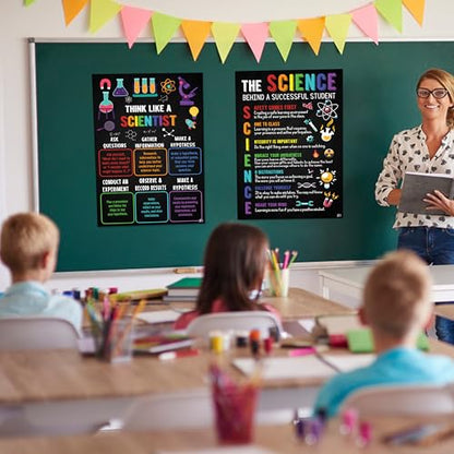 2 Pieces Science Class Rules Poster Science Lab Printable Art 11x17 Inch