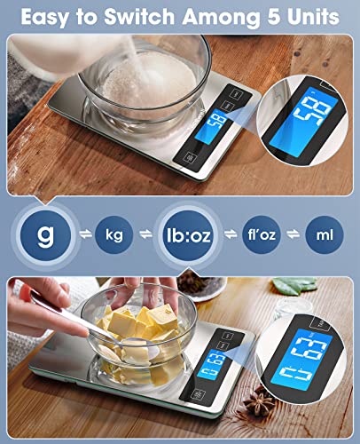 Nicewell Food Scale 22lb Digital Kitchen Scale for Cooking Baking - color: Silver