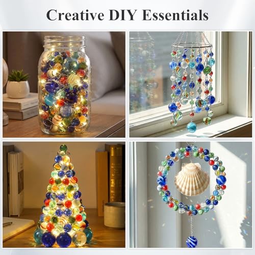 SallyFashion 85 PCS Galaxy Marbles Bulk, Assorted Size Glass Marbles