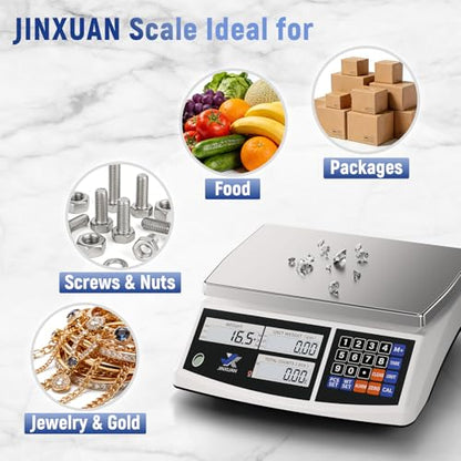Industrial Counting Scale 40kg/88lb x 1g Precision Bench Scale Digital Inventory Counting Weight Scale for Small Parts and Coins, Electronic Gram Scale with Batteries/AC Power, lb/g/kg/oz - style: 40kg x 1g