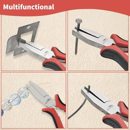 2-Piece 5 Inch Bent & Flat Nose Plier, Small Jewelry Pliers Set