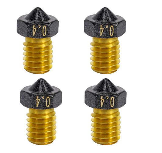 4-Pack Non Stick PTFE Coated m6 Nozzle 0.4mm Compatible with Anycubic Kobra Mega S X Chiron, Prusa i3 MK3S Prusa Mini Mini+ Extruder V6 Hotend 3D Printer (4x0.4mm Nozzles) - style: 4x0.4mm Nozzles