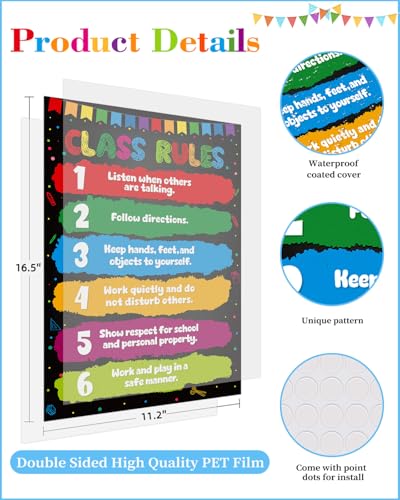 D24TIME Classroom Rules Poster-16.5" x 11.2" Educational Posters - color: Bright