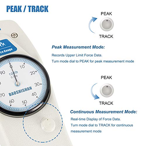 BAOSHISHAN 100lb Push Pull Force Gauge with Calibration Certificate - size: 100LB
