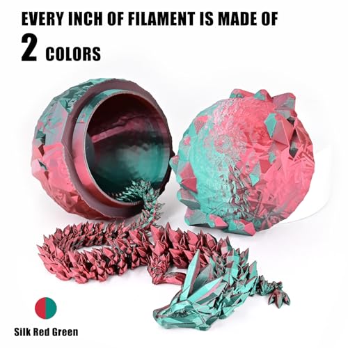 OVV3D PLA Filament 1.75mm Dual-Colors, Christmas Red Green Silk PLA Filament,3D Printer Filament Rainbow PLA Filament, 3D Printing Filament +/-0.02mm, 1kg/2.2lbs - color: Dual-color Christmas Red Green