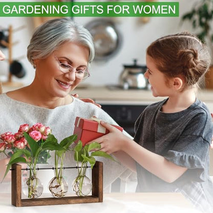 YIBOT Wall Hanging Planter Propagation Station 3 Bulb Glass Flower Vase - size: 3Bulb-M