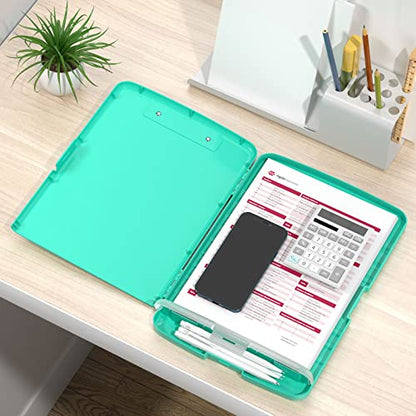Rimilak Clipboard with Storage, 8.5 x 11'' High Capacity Clip Board, Green - color: Green