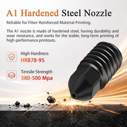 4‑Pack 0.2/0.4/0.6mm A1 Mini Hotend Kit for Bambu Lab A1/A2L Nozzle - size: 0.2/0.4/0.6mm