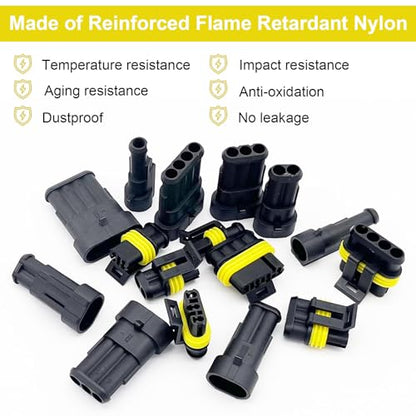 352pcs 1/2/3/4 Pin Connector Automotive Electrical Waterproof Connectors