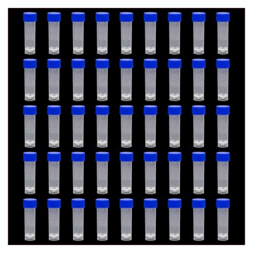 50 Pcs 5ml Vial Centrifuge Tubes,Blue Conical Tubes with Screw Caps