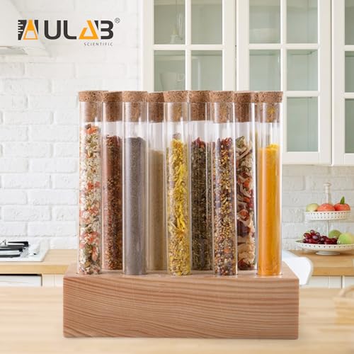 ULAB Scientific 50pcs 10ml Round Bottom Glass Test Tubes Set, 3.3 Borosilicate Glass, Dia.15x100mm, Packed with Stoppers and Brush, UTT1024 - style: 50pcs 10ml Glass Test Tubes with Stopper and Brush