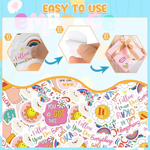 300Pcs Motivational Foam Stickers, Self-Adhesive Inspirational Quotes Sticker Positive Affirmation Foam Stickers for Home School Classroom DIY Art Craft Parents Teachers Reward Sticker - style: Motivational