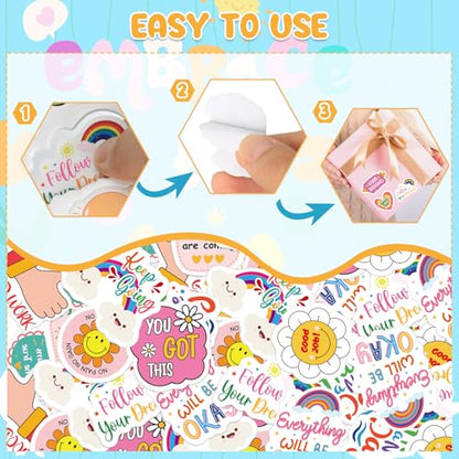 300Pcs Motivational Foam Stickers, Self-Adhesive Inspirational Quotes Sticker Positive Affirmation Foam Stickers for Home School Classroom DIY Art Craft Parents Teachers Reward Sticker - style: Motivational