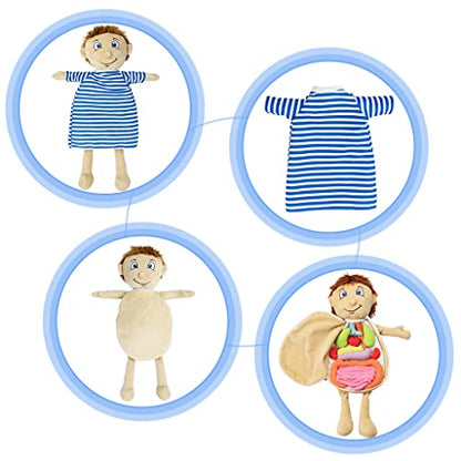 Vocheer Human Body Anatomy Toy, Human Body Model for Kids, Montessori Plush - color: Blue