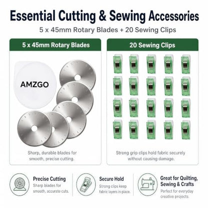 Rotary Cutter Set, 45mm Fabric Cutter (Teal) - color: Teal