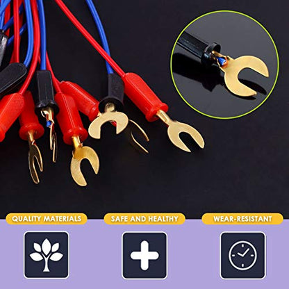 Swpeet 10Pcs Red + Blue Interconnect Circuit Wire Kit, Perfect for Physics Laboratory Electricity Connection,Demos Teaching Basic Principles of Electricity and Simple Circuit Wire Works - style: Interconnect Circuit Wire