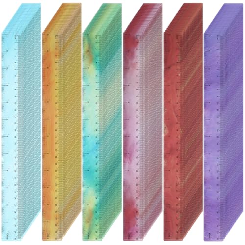 120 Pcs Plastic Ruler Bulk 12 Inch Classroom, Oil Painting Colors - color: Oil Painting Colors
