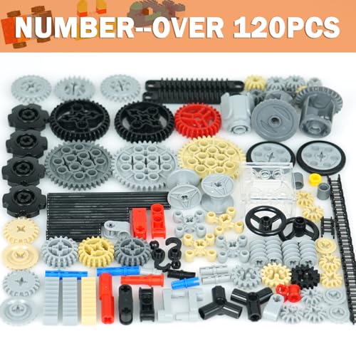 MALEKO Technical Gears Axles Set, 120+PCS MOC Car Building Block Parts - color: 120 Gear Set