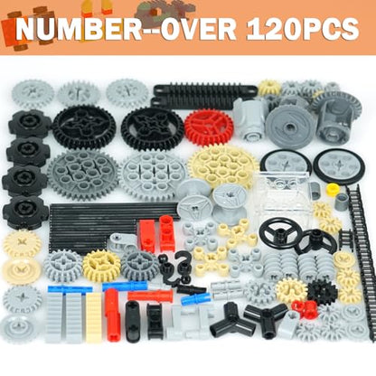 MALEKO Technical Gears Axles Set, 120+PCS MOC Car Building Block Parts - color: 120 Gear Set