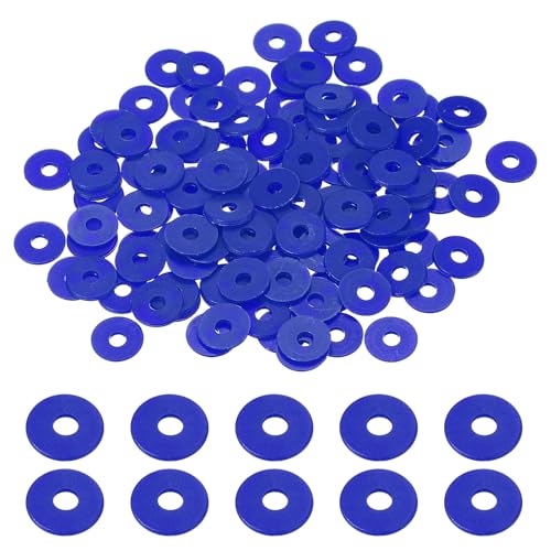 uxcell 120 Pcs Nylon Flat Washers 3mm ID 10mm OD 1mm Thick Plain Washer Grommets Plastic Sheet Gasket Fastener Sealing Spacer Gasket Ring Water Hose Washers, Blue - color: Blue, size: 3mm x 10mm x 1mm
