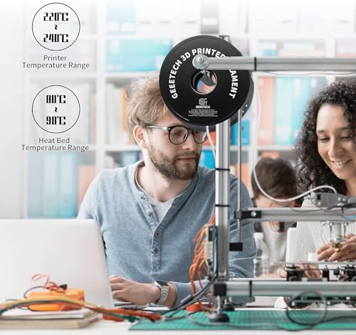 Geeetech PETG Filament 1.75mm, 1 KG (2.2lbs) Spool 3D Printer Filament, High-Toughness, ±0.02mm Accuracy, Neatly Wound & Moistureproof, Non-Clogging Non-Stringing, Fits Most FDM Printers, Black - color: Petg Black