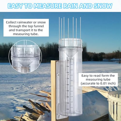 Rain Gauge Outdoor,Professional Precise Rain Gauge with Mounting Bracket