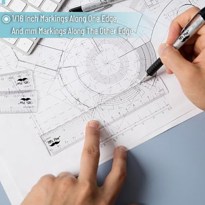 Mr. Pen- Bulk Plastic Rulers, 6 Inch, 36 Pack, Easy-to-Read Markings - color: Clear, size: 36 Pack 6 Inch