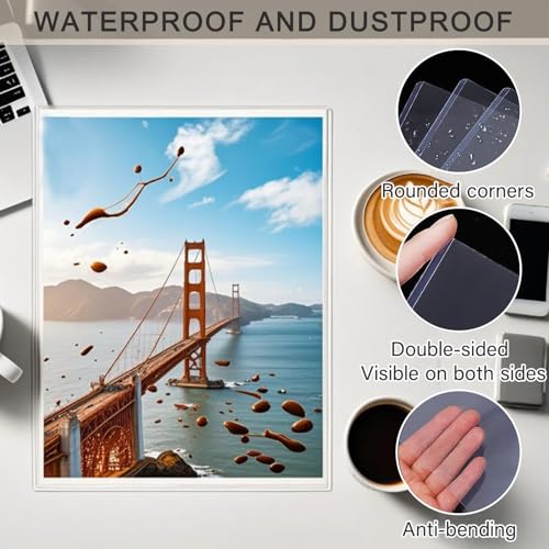 25PCS 8" x 10" Clear Rigid Card Sleeves – Waterproof Hard Plastic Protectors for Postcards, Prints, Photos, Trading & Sports Cards – Top Load Jumbo Sheet Holders - size: 8" x 10 "
