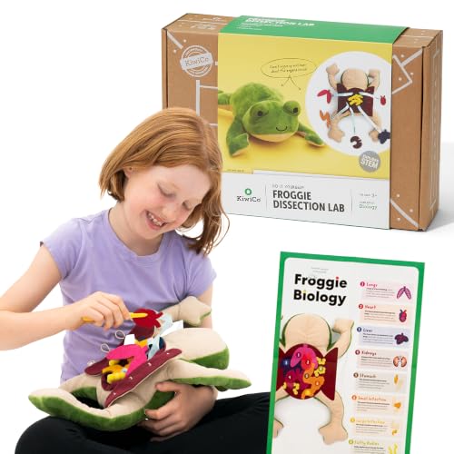 KiwiCo Froggie Lab Dissection Plush Animal Toy 5-Piece Anatomy Set, Ages 3+