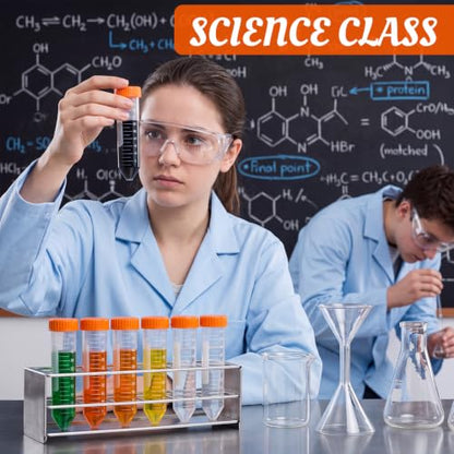 600 Pcs Plastic Centrifuge Test Tubes with Screw Caps, Orange - color: Orange