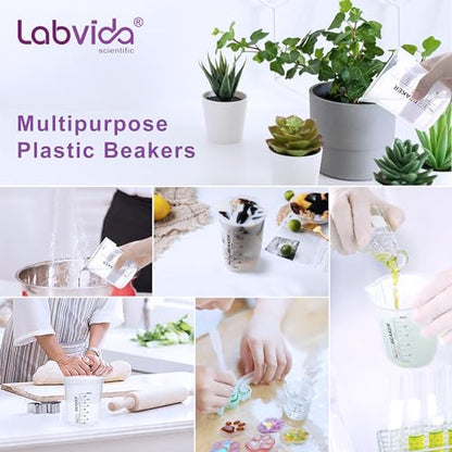 6PCS 150ml Autoclavable Stackable Plastic Beakers, LVB013 - style: 6pcs of 150ml
