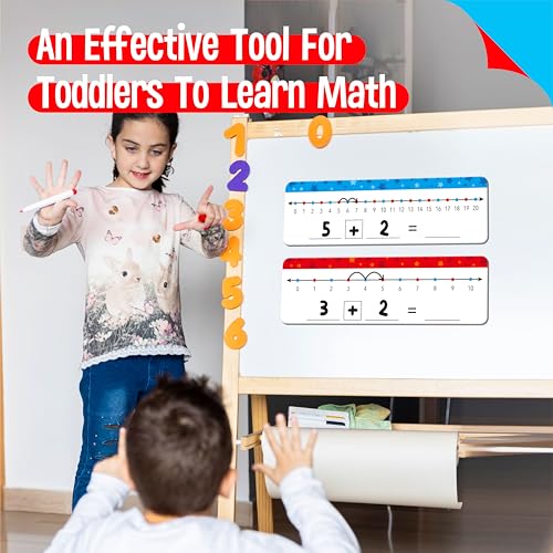 8 Packs Magnetic Number Line Boards, Dry Erase Writable and Erasable Math Board Addition & Subtraction White Board Magnets for Kids, Students, Classroom and Home (Each Measures 12” x 3.5”) - color: Stars（magnetic Boards）, size: 0-10/0-20 -8 Packs