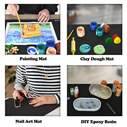 SAPID Extra Large Silicone Mat for Crafts Resin Art Painting 23.6" x 31.4" - color: Black, size: 23.6"×31.4"