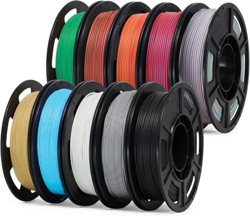 YOUSU 1.75mm Matte PLA 3D Printer Filament Bundle 10 Colors 10 * 250g - color: 01-matte10 Color （10-pack), size: Matte PLA