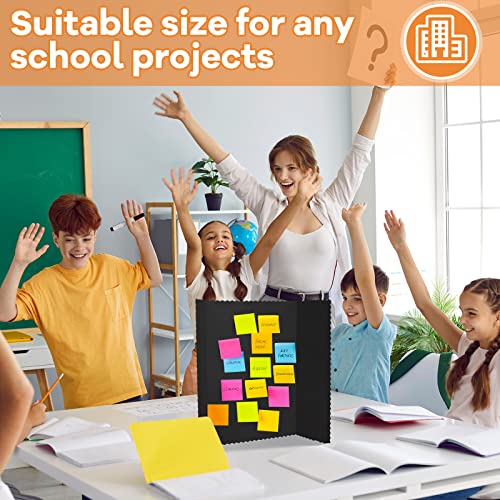 Henoyso 8 Pcs 14 x 22 Inch Black Tri Fold Poster Board Bulk for Display - color: Black, size: 14 x 22 Inch