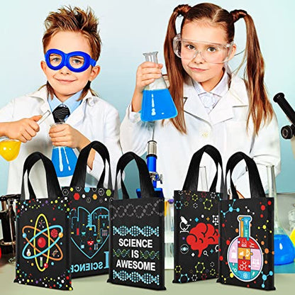 Ferraycle 24 Pcs Science Party Favor Bags, Stem Party Favor Bags, Black - color: black