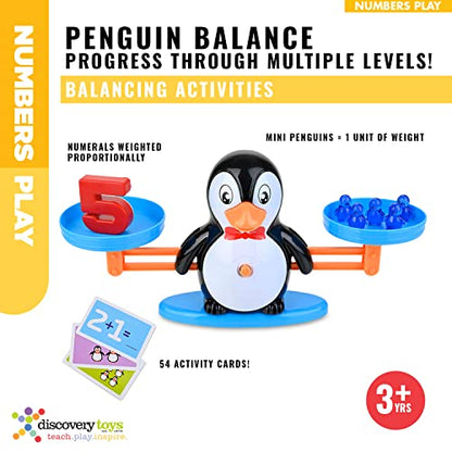Discovery Toys Penguin Balance | Kindergarten Balance Math Game | Balance Counting Toys | Learning Stem Montessori Toys Educational w/Penguin Scale, Cards, Balancing Numbers for Kids