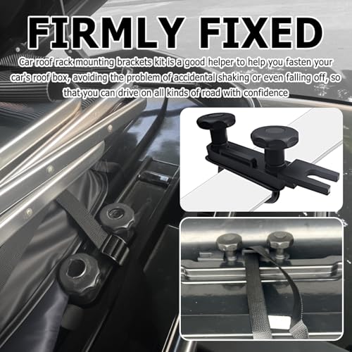 4PCS Car U-Bolt Roof Rack Mounting Brackets Kit,Sturdy Car Roof Rack Clamps Set for Securely Fastening Roofs Boxes Include Nuts/Straps/Gaskets,Practical Cars Roofs Racks Brackets Kit