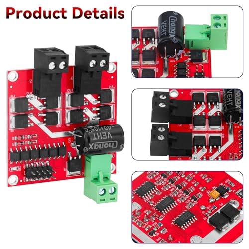 DC Motor Driver - L298 Dual H Bridge Motor Controller DC 6.5V-27V 7A Motor Regulator Board PWM Forward/Reverse/Brake 12V 24V Electric Motor Control Module Industrial 160W with Optocoupler Isolation