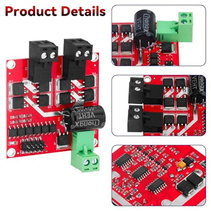 DC Motor Driver - L298 Dual H Bridge Motor Controller DC 6.5V-27V 7A Motor Regulator Board PWM Forward/Reverse/Brake 12V 24V Electric Motor Control Module Industrial 160W with Optocoupler Isolation