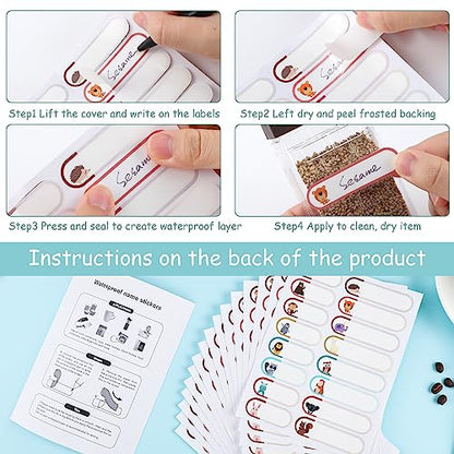 480 Baby Bottle Labels for Daycare, Waterproof Self-Laminating - style: Cute Animal Style
