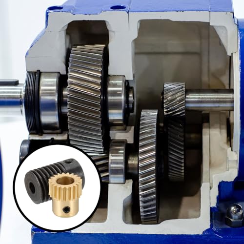 uxcell Worm Gear Set 20T 0.5 Module 20:1 Reduction Rate, Right Rotation Drive Gear Box Wheel Reduce Transmission Part (Brass Gear-6mm Bore, #45 Steel Rod 4mm Bore) - size: Gear-6mm, Rod-4mm Bore, style: 0.5M-20T
